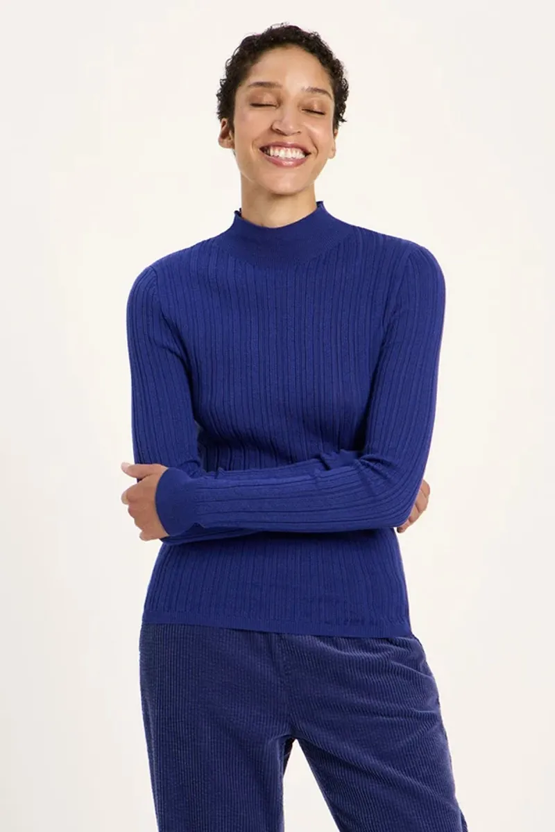 Lanius Longsleeve Rollkragen Blau