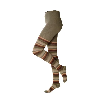 Living Crafts LIVING CRAFTS - Damen Strumpfhose - Gestreift (80% Bio-Baumwolle; 18% Polyamid (recycelt); 2% Elasthan), Nachhaltige Mode, Bio Bekleidung