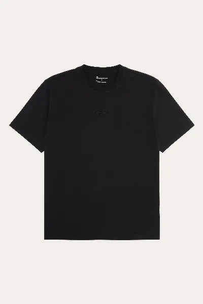 KnowledgeCotton Apparel KnowledgeCotton Apparel Herren vegan T-Shirt Herren Bruststickerei Black Jet