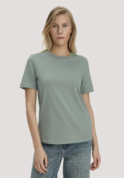 hessnatur hessnatur Damen Heavy T-Shirt Relaxed aus Bio-Baumwolle - grün