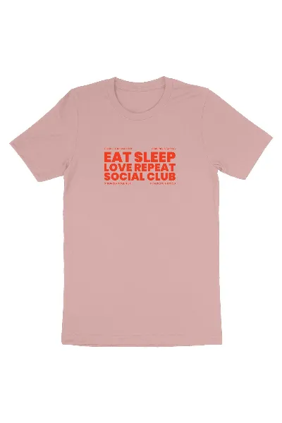 Oat Milk Club Oat Milk Club Damen vegan T-Shirt Eat Sleep Love Repeat Pink