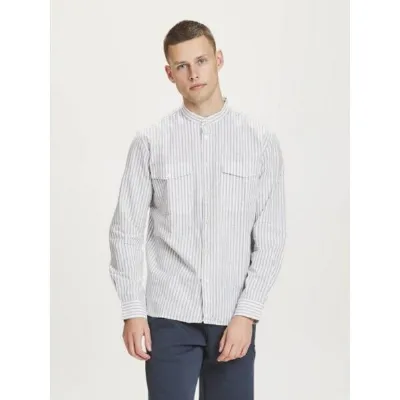 KnowledgeCotton Apparel KnowledgeCotton Apparel Hemd STRIPED aus Bio-Baumwolle und Bio-Leinen