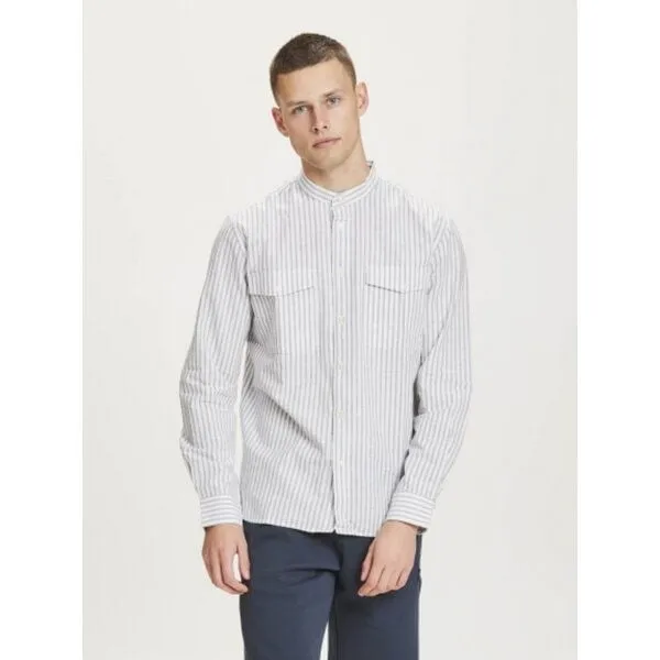 KnowledgeCotton Apparel KnowledgeCotton Apparel Hemd STRIPED aus Bio-Baumwolle und Bio-Leinen