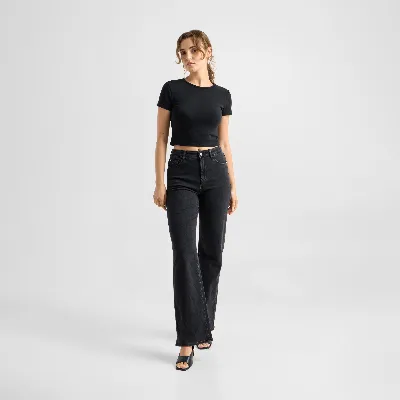DAWN DEW Flared Soft Denim