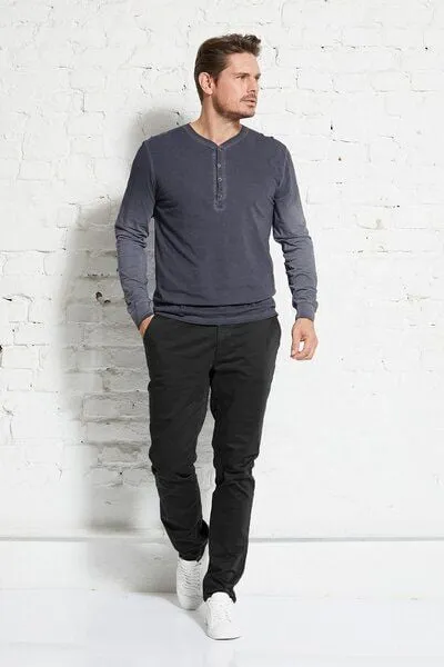 Wunderwerk Wunderwerk Herren Langarmshirt aus Bio-Baumwolle Henley male 1/1 mal tinto