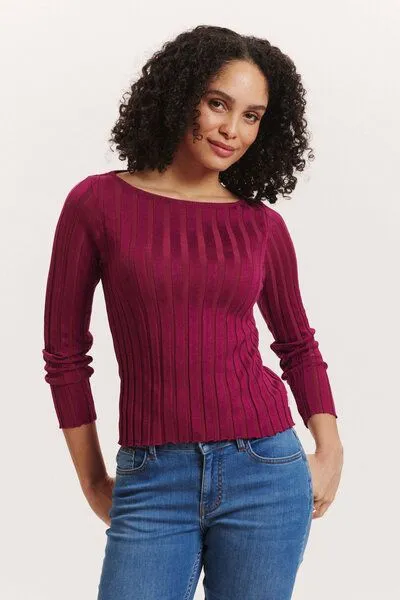 TRANQUILLO TRANQUILLO Strick-Pullover Katjaa aus EcoVero Rippstrick