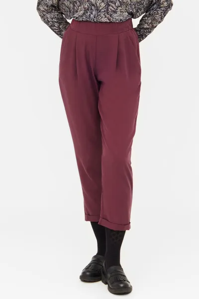 Widda Widda Damen vegan Hose Plissee Jupp Burgundy