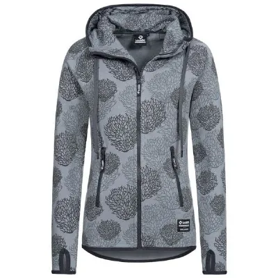 Lexi&Bö Lexi&Bö Coral Zip Hoodie Damen mit Korallen Allover Print in grau