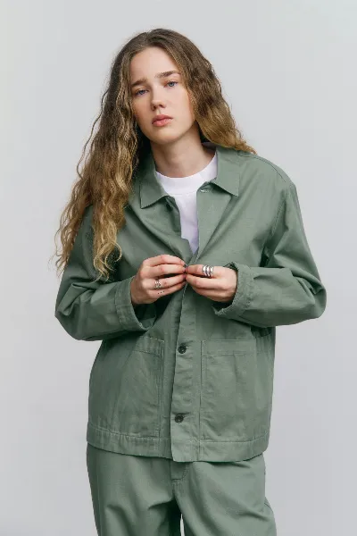 Rotholz Rotholz Damen vegan Jacke Workwear Leaf Green