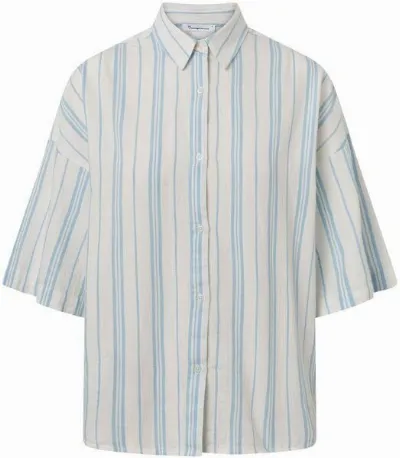 KnowledgeCotton Apparel KnowledgeCotton Apparel Gestreifte Kurzarm-Bluse