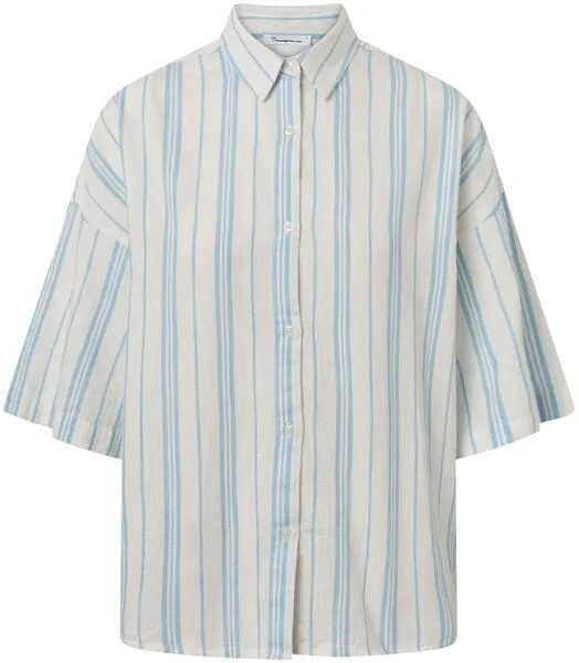 KnowledgeCotton Apparel KnowledgeCotton Apparel Gestreifte Kurzarm-Bluse