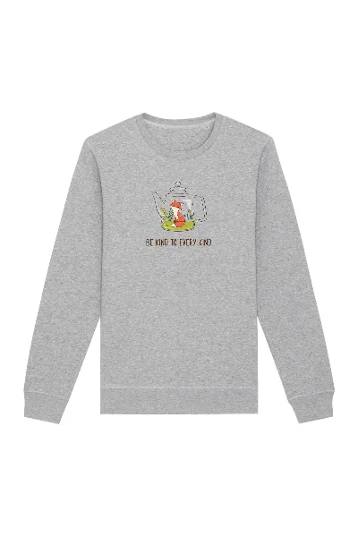 Oat Milk Club Oat Milk Club Damen vegan Sweatshirt Be Kind To Every Kind Grau