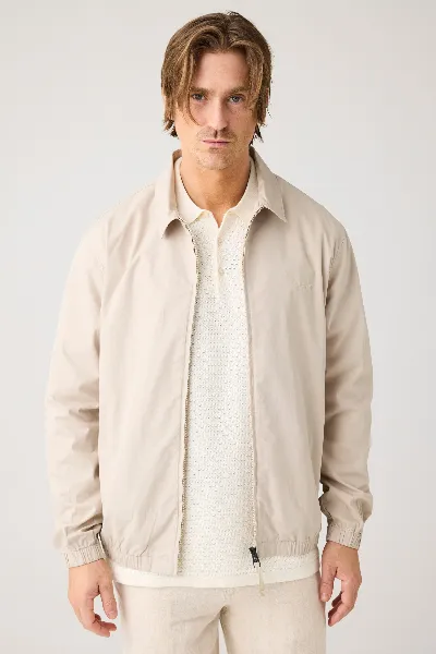 KnowledgeCotton Apparel KnowledgeCotton Apparel Herren vegan Jacke Light Poplin Light Feather Gray