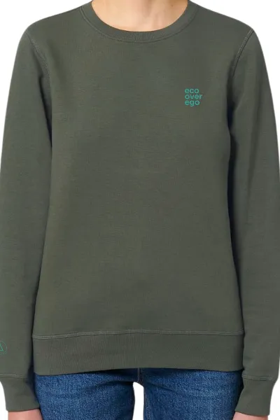 Inaska Inaska Damen vegan Sweatshirt Eco Statement Khaki Türkis