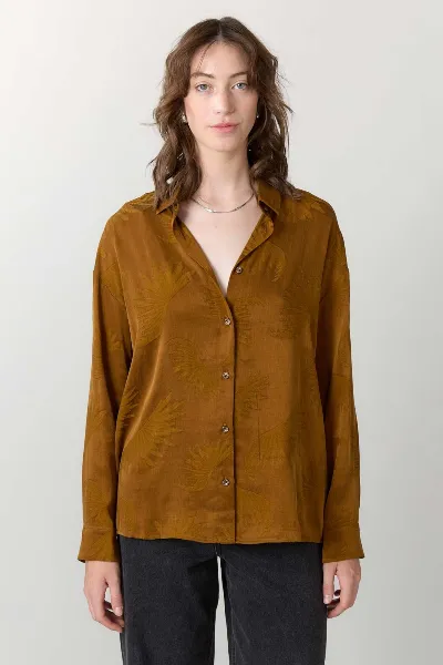 Yahmo Yahmo Damen vegan Hemd Mona Sandelholz Braun