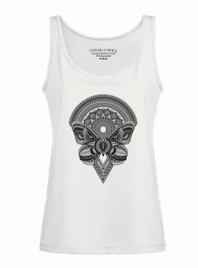 Human Family Human Family Weitfließendes Damen Tanktop Flow Butterfly in weiß