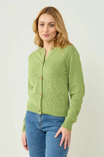 Clotsy Clotsy Damen vegan Strickjacke Dària Grün
