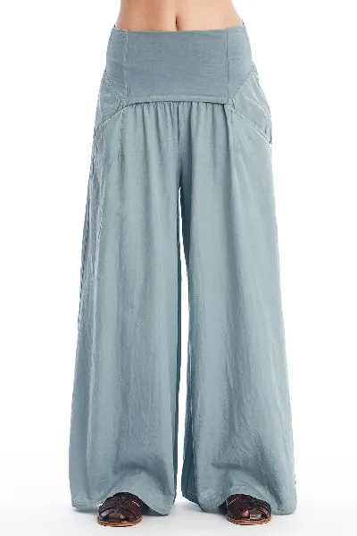 RAVENS VIEW IBIZA RAVENS VIEW IBIZA Damen vegan Rock Hose Easy Chinois Grün