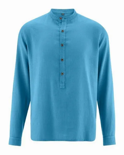 HempAge HempAge Herren Hemd mit Stehkragen/Schlupfhemd Bio-Baumwolle/Hanf