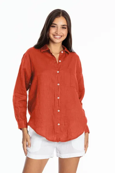 RAVENS VIEW IBIZA RAVENS VIEW IBIZA Damen vegan Hemd Monet Terracotta Orange