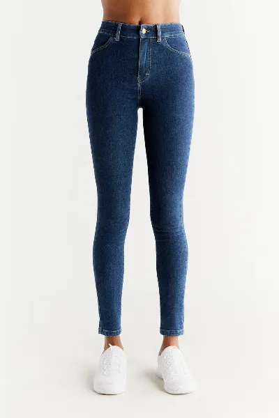 Evermind Evermind Damen vegan Jeans Skinny Fit Lapis Blau