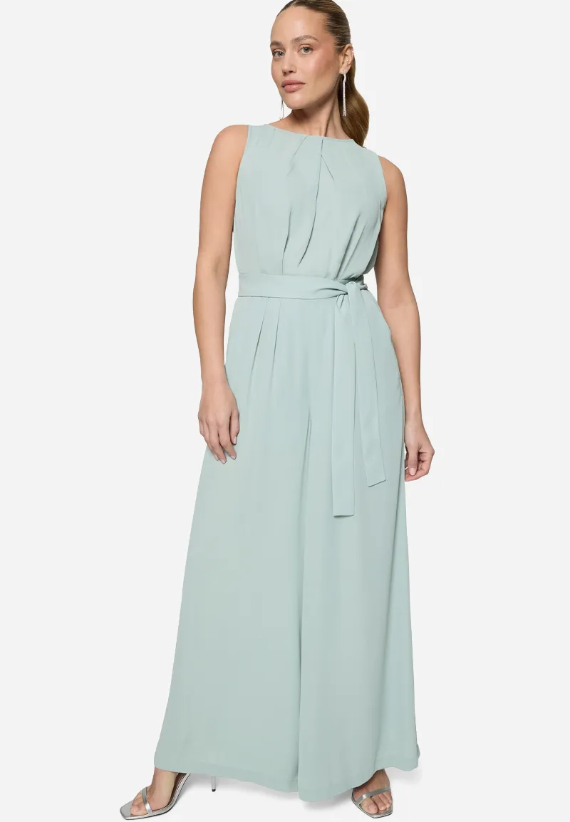 zero Jumpsuit mit Gürtel und weitem Bein