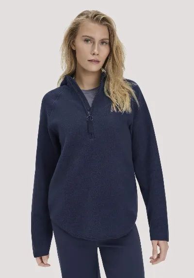 hessnatur hessnatur Loungewear Fleece Hoodie Relaxed ACTIVE LIGHT aus Bio-Baumwolle - blau