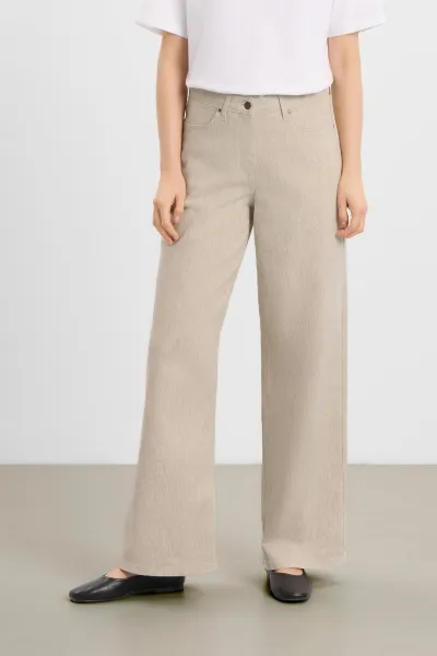 LAURIE LAURIE Damen vegan Hose Carol Loose Grau Sand
