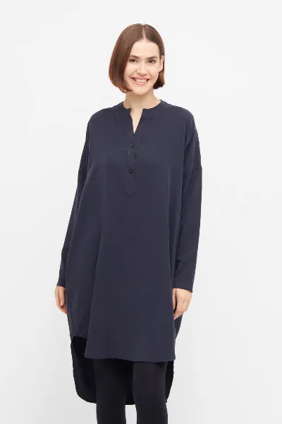 WiDDA WiDDA Damen vegan Bluse Tunika Komfi Marineblau