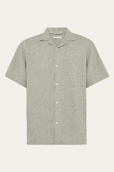 KnowledgeCotton Apparel KnowledgeCotton Apparel Herren vegan Hemd Mit Kurzen Ã„rmeln Box Fit Twill Yarndyed