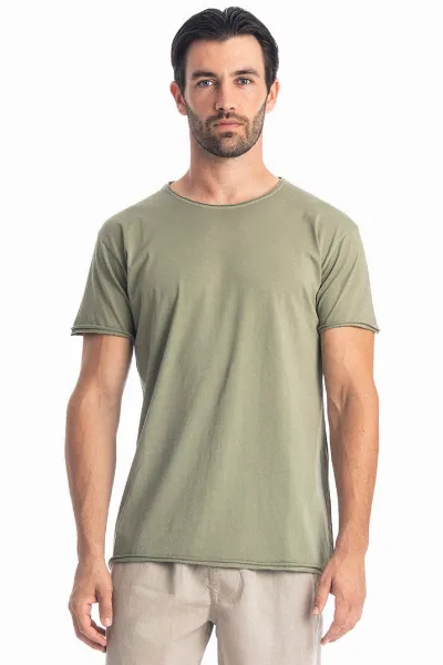 RAVENS VIEW IBIZA RAVENS VIEW IBIZA Herren vegan T-Shirt Wilder Rundhalsausschnitt Khaki