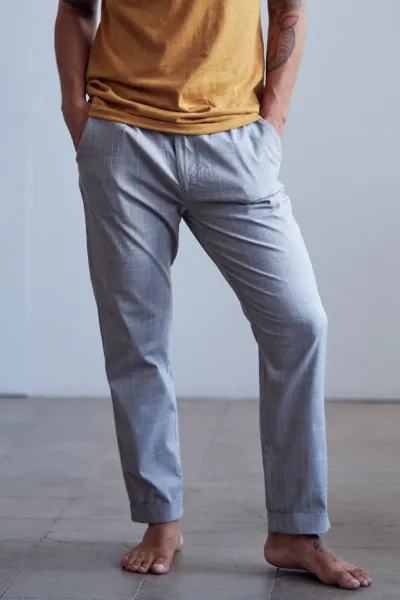 TWOTHIRDS TWOTHIRDS Herren vegan Hose Pantar Karos Grau