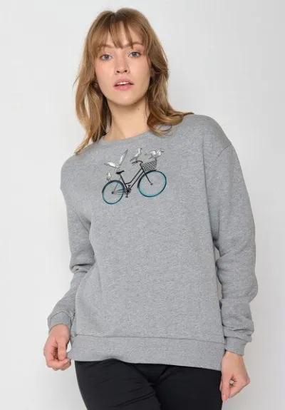 GreenBomb GREENBOMB Bike Seagulls Canty - Gemütliches Sweatshirt aus Bio-Baumwolle / hochwertiger Print / GOTS / Fair & Vegan