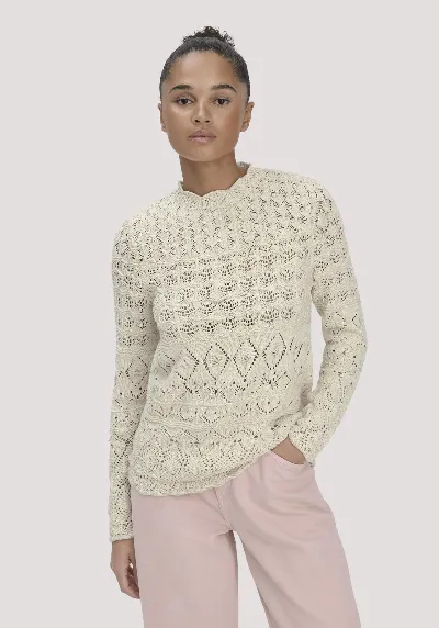 hessnatur hessnatur Damen Strick Pullover Regular aus Bio-Baumwolle - beige
