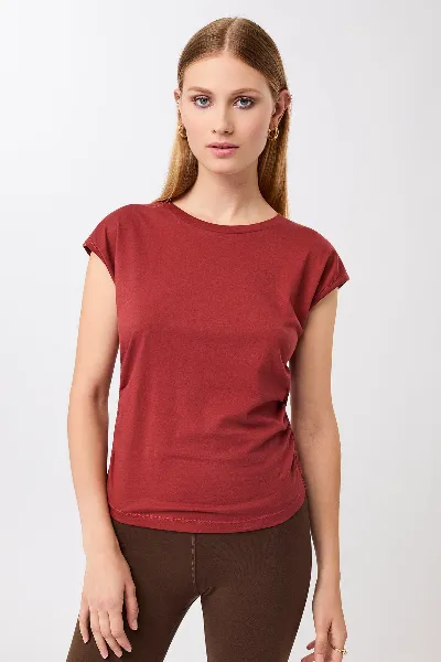 mandala MANDALA Damen vegan Top Side Ruffled Siena