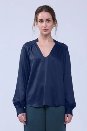 Neu Nomads Neu Nomads Damen vegan Bluse Langarm Lotta Mitternacht