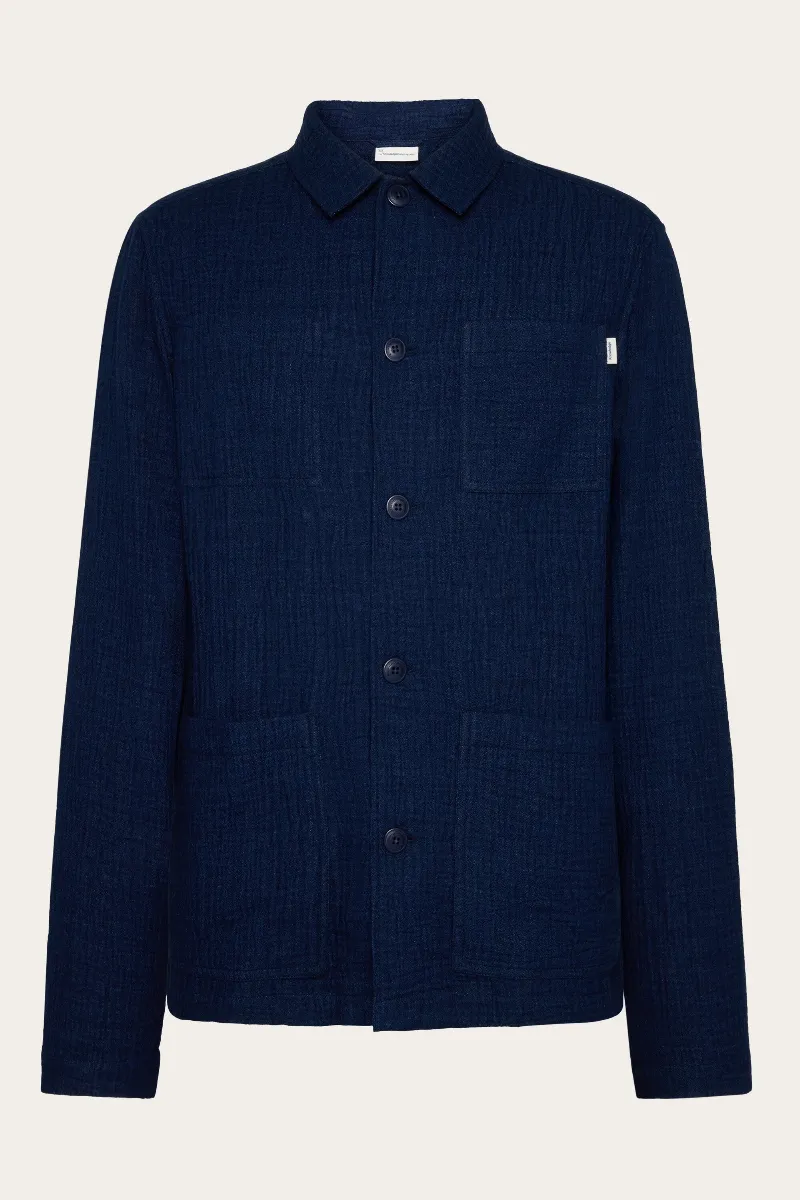 KnowledgeCotton Apparel KnowledgeCotton Apparel Herren vegan Überhemd Dobby Indigo