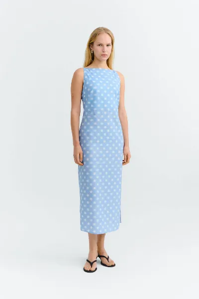 thinking mu Thinking MU Damen vegan Kleid Sunniva Blau Polka Dots
