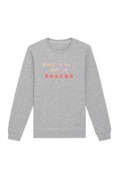 Oat Milk Club Oat Milk Club Damen vegan Sweatshirt Just Here For The Snacks Grau