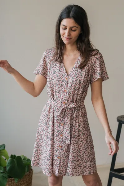 TWOTHIRDS TWOTHIRDS Damen vegan Kleid Ewing Dusty Coral