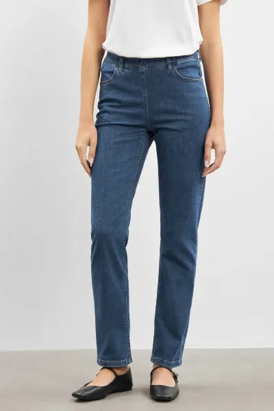 LAURIE LAURIE Damen vegan Jeans Kelly Regular Sl Blau Denim
