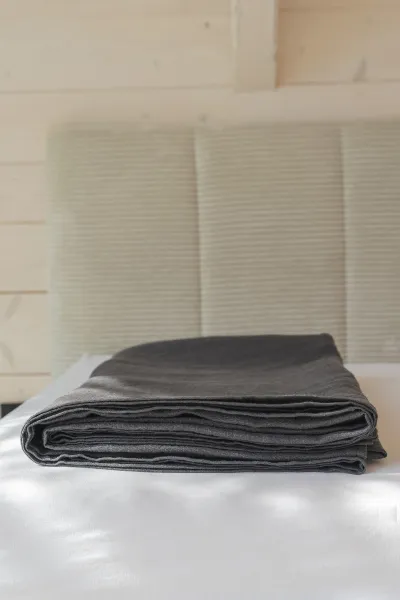 AmourLinen AmourLinen unisex vegan Flaches Laken Holzkohle