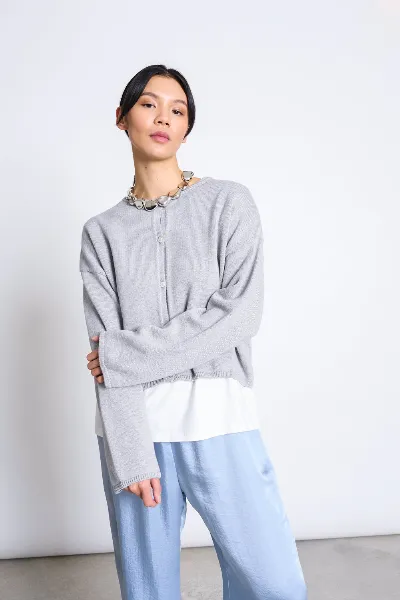 JAN N JUNE JAN 'N JUNE Damen vegan Strickjacke Light Asas Grey