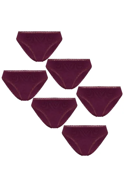 Albero Natur Albero Natur Damen vegan Multipack 6x Slips Mit Spitze Aubergine