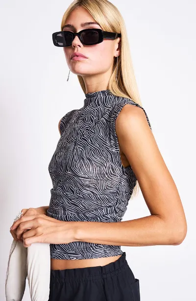 JAN N JUNE JAN 'N JUNE Damen vegan Top Laguna Zebra