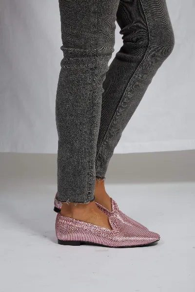 Momoc Momoc Damen vegan Loafer Ny Rosa Metallic