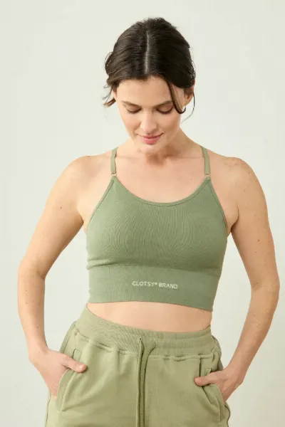 Clotsy Clotsy Damen vegan Sporttop Cross Grün