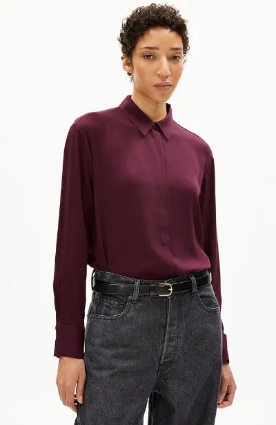 ARMEDANGELS ARMEDANGELS Damen vegan Bluse Larisaana Cranberry