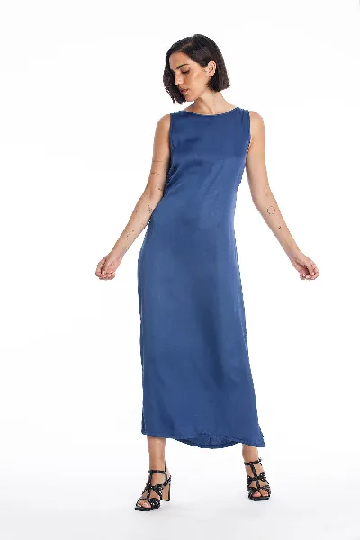 RAVENS VIEW IBIZA RAVENS VIEW IBIZA Damen vegan Kleid Liv Indigo Blau