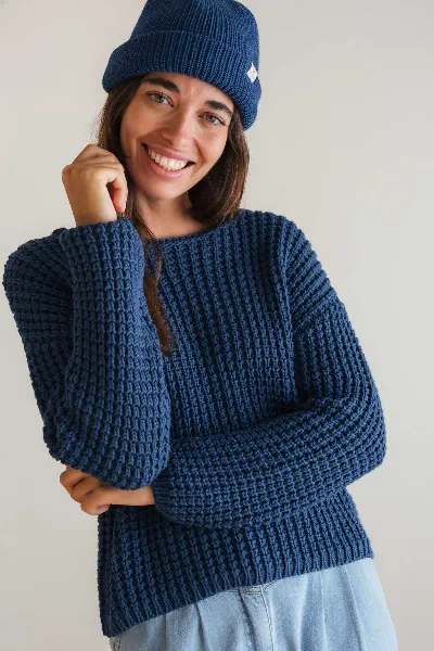 TWOTHIRDS TWOTHIRDS Damen vegan Pullover Valverde Altblau